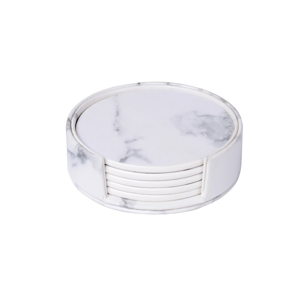 Marble Pattern Leather Coaster
