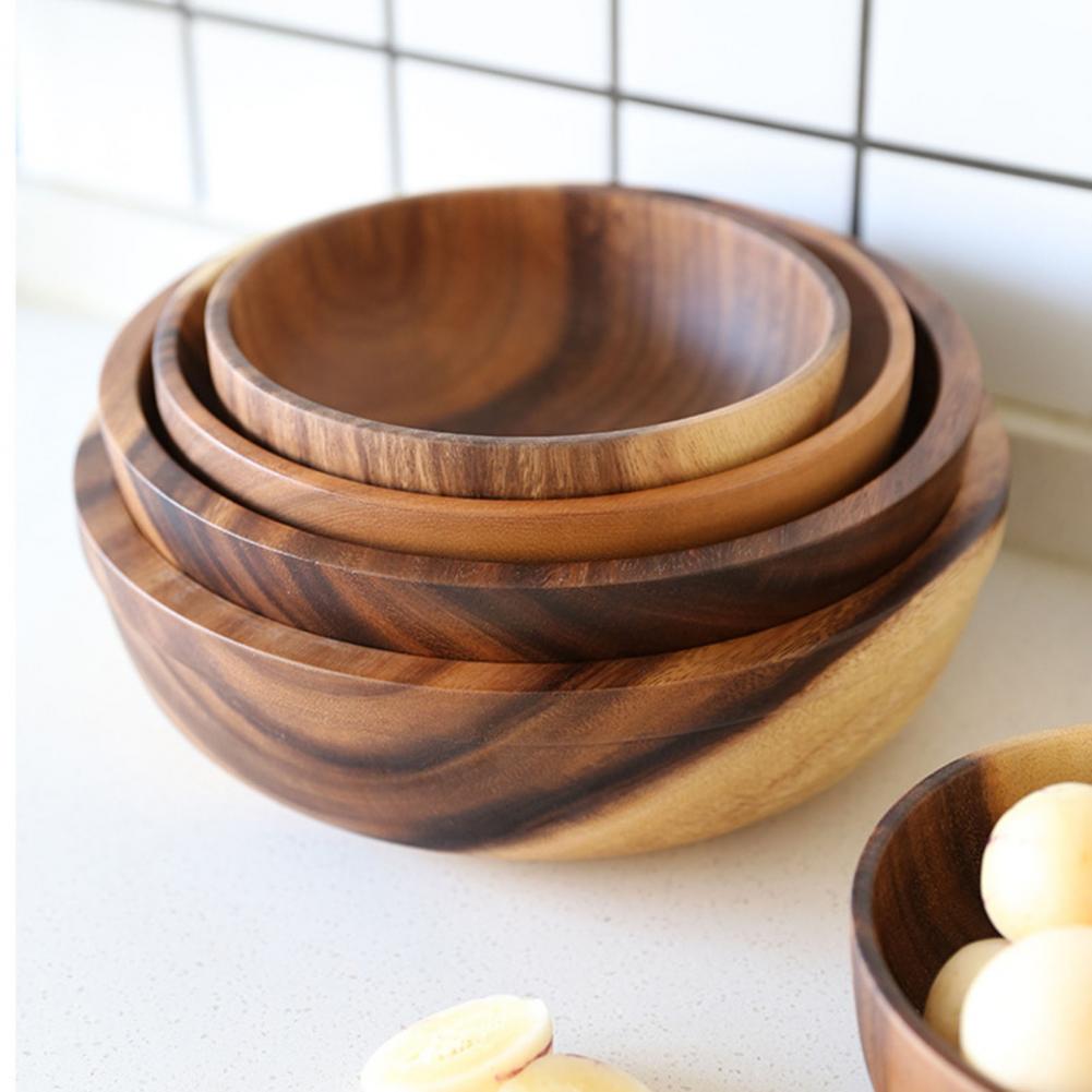 Natural Wooden Fruit Bowl