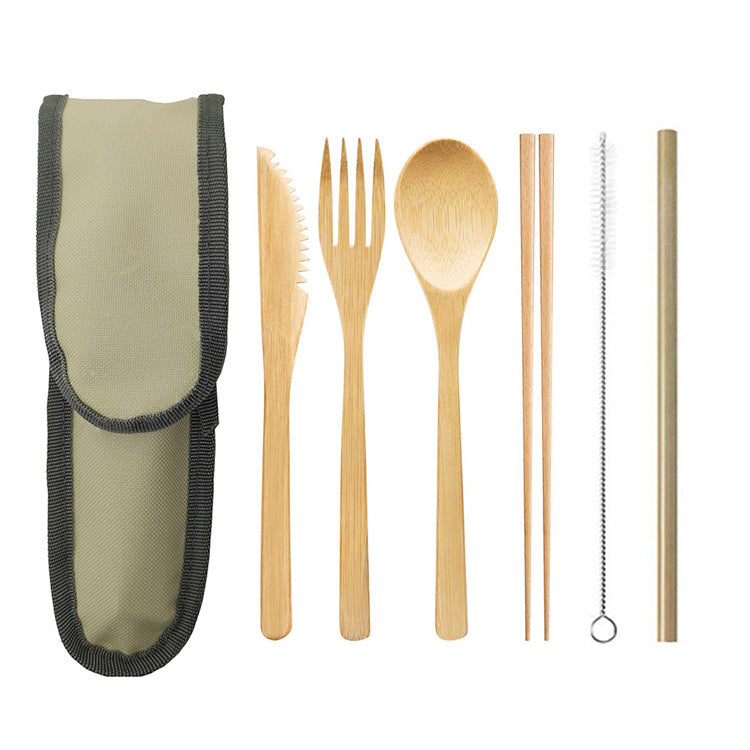 Bamboo & Stainless-Steel Cutlery Set