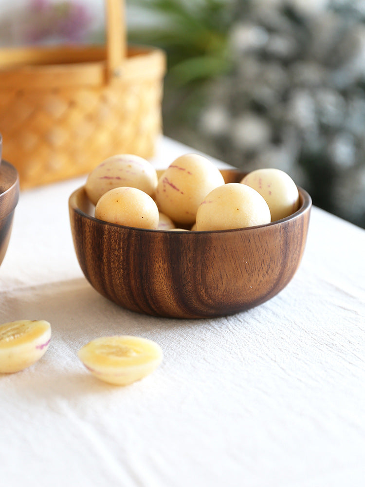 Natural Wooden Fruit Bowl