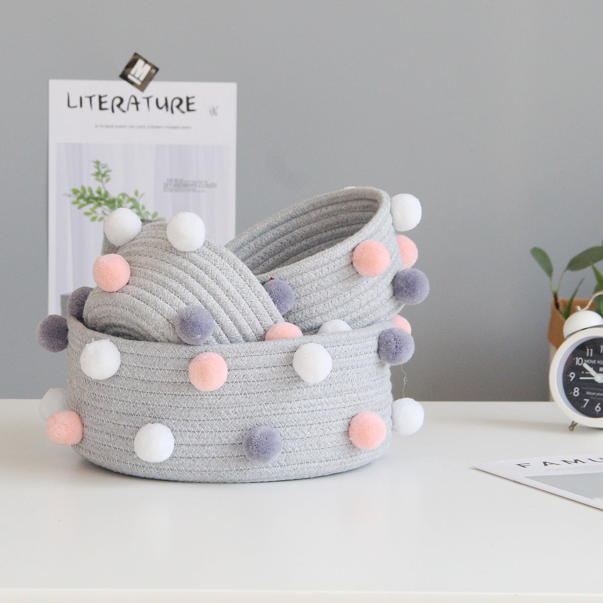 Wool Ball Cotton Storage Basket