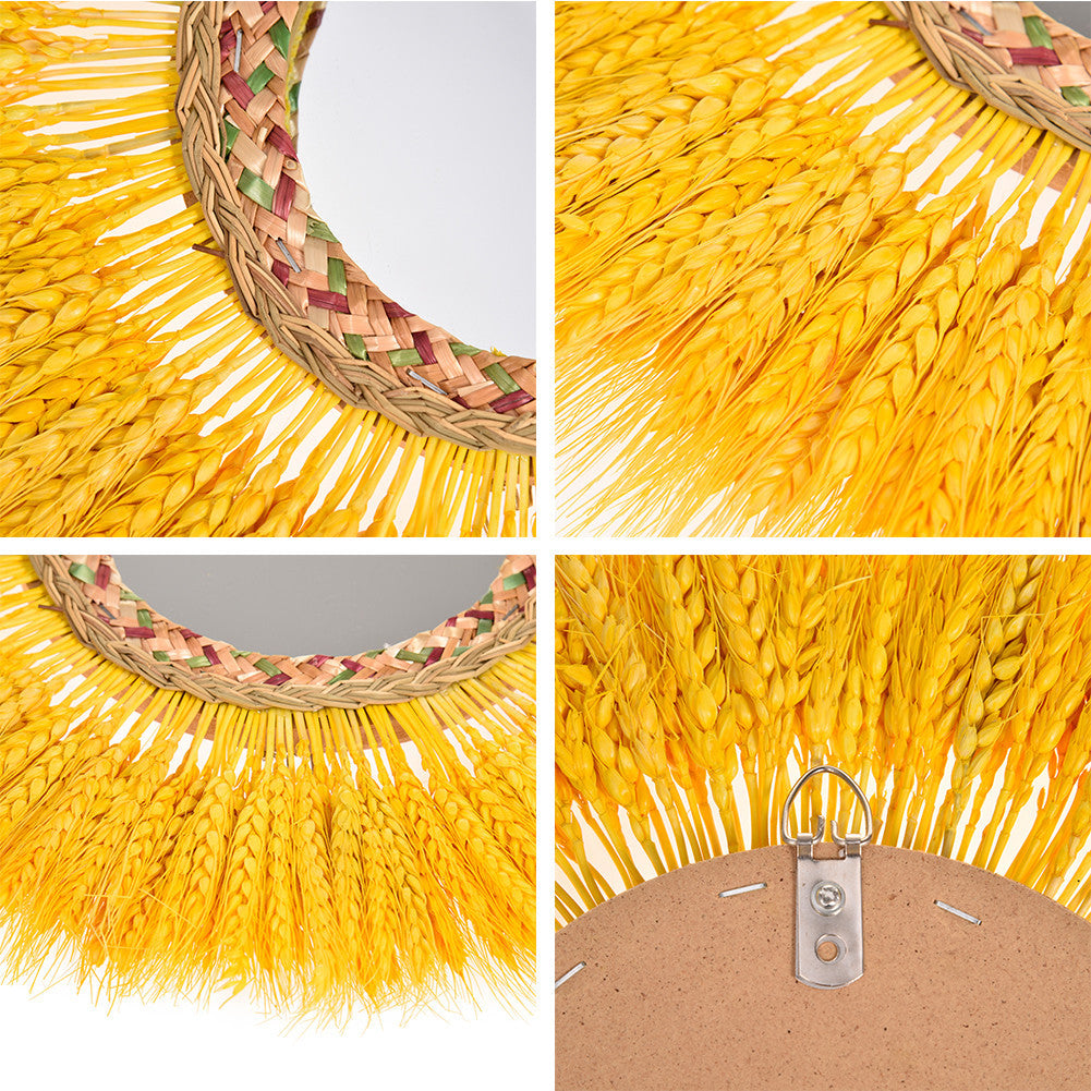Rattan Wall Hanging Mirror Decoration