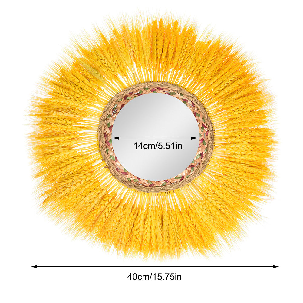 Rattan Wall Hanging Mirror Decoration