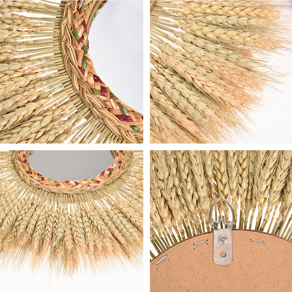 Rattan Wall Hanging Mirror Decoration