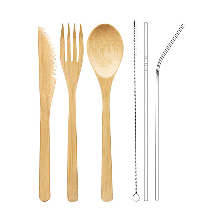 Bamboo & Stainless-Steel Cutlery Set