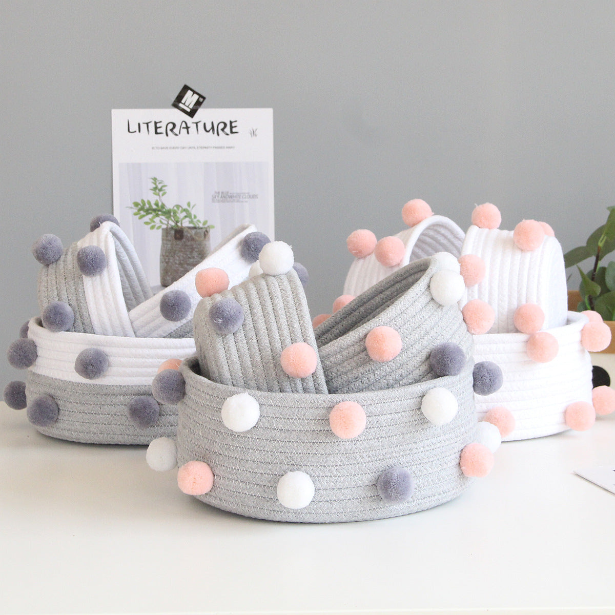 Wool Ball Cotton Storage Basket
