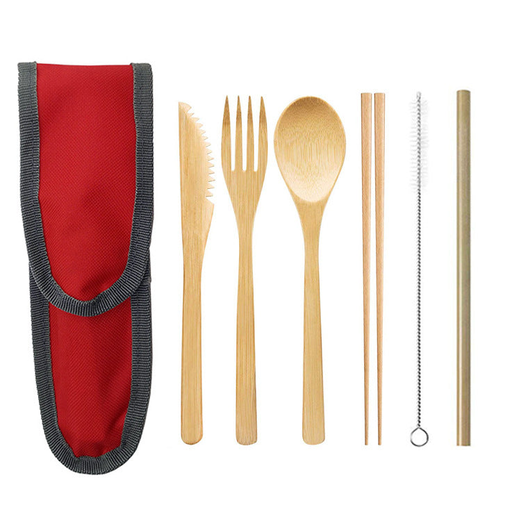 Bamboo & Stainless-Steel Cutlery Set
