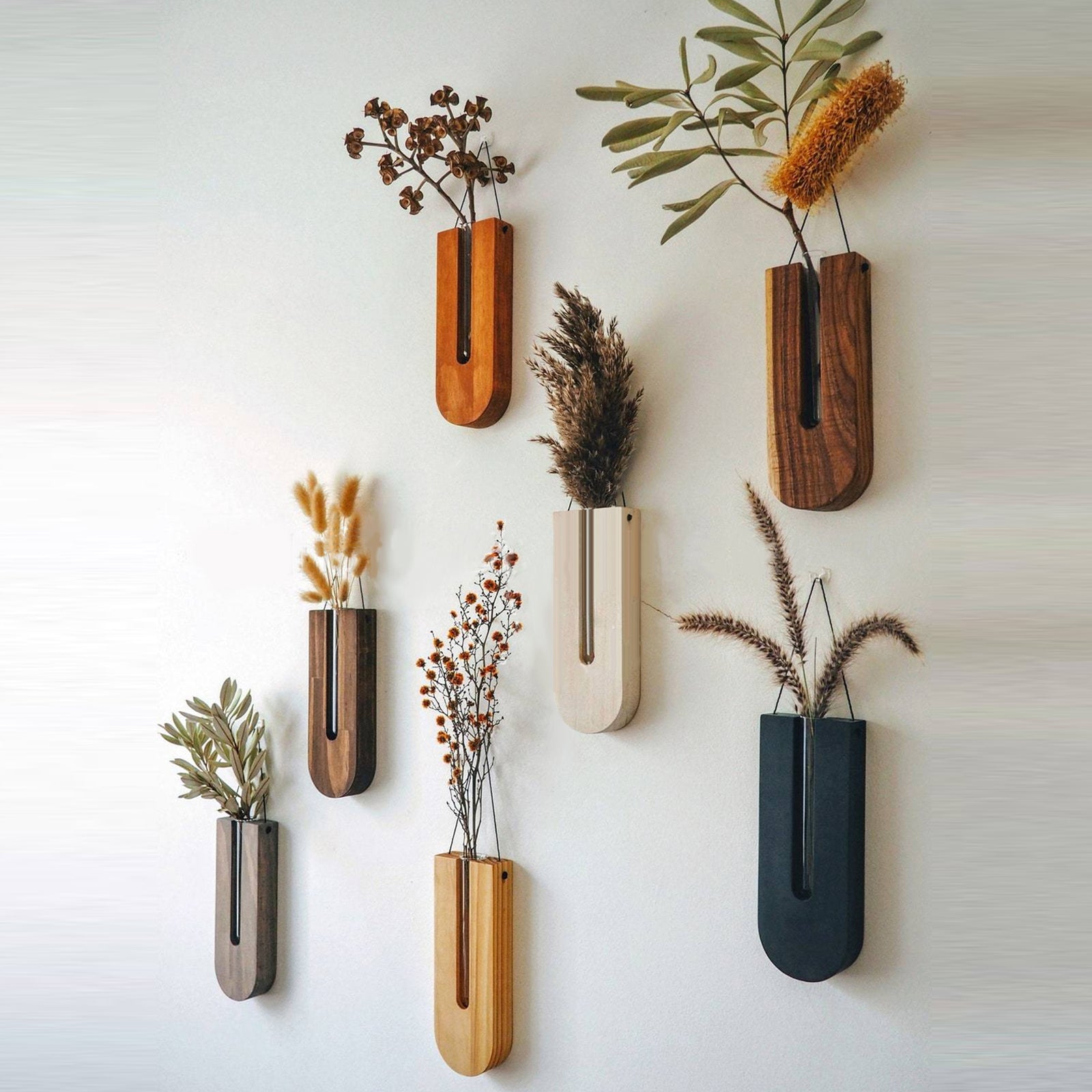 Wooden Wall Hanging Planter Vase