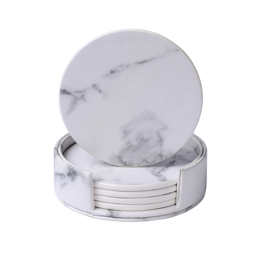 Marble Pattern Leather Coaster