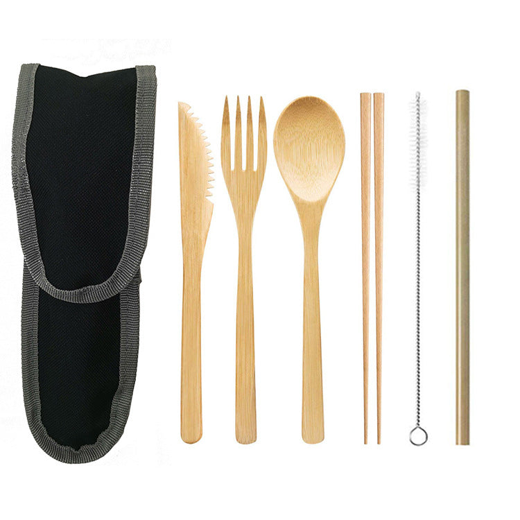 Bamboo & Stainless-Steel Cutlery Set