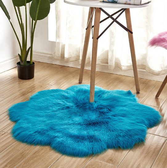 Floral Faux Sheepskin Rug