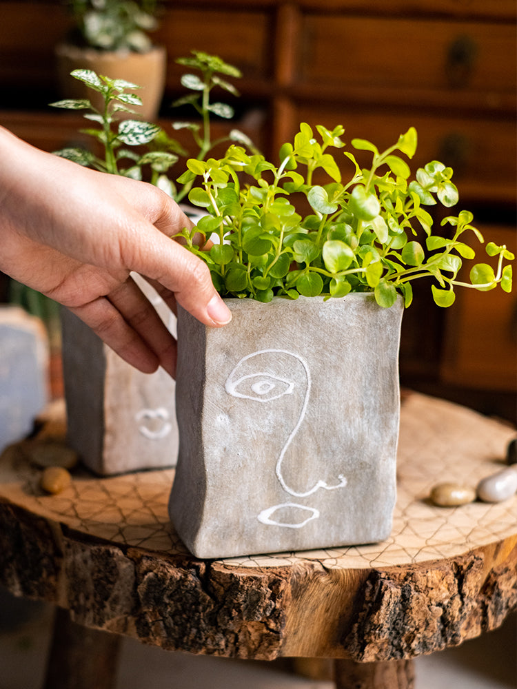 Retro Terracotta Portrait Vase