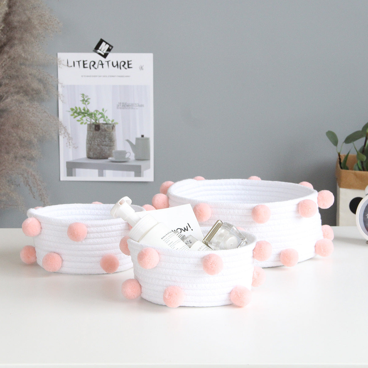 Wool Ball Cotton Storage Basket