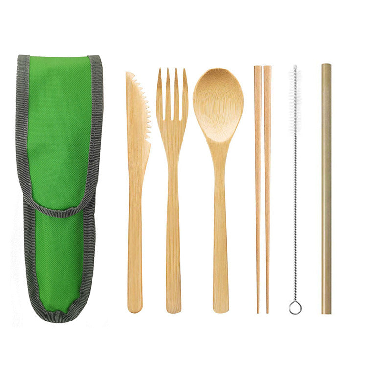 Bamboo & Stainless-Steel Cutlery Set