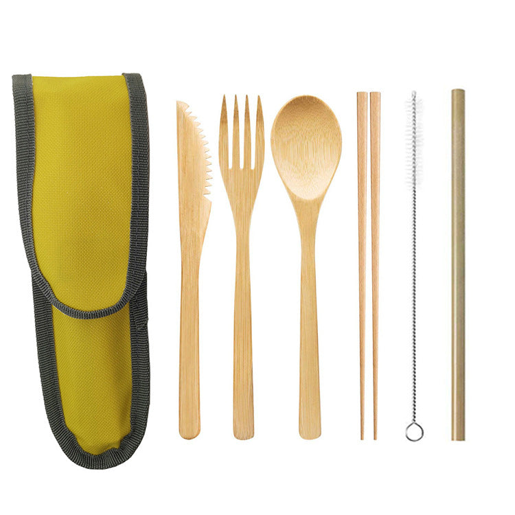 Bamboo & Stainless-Steel Cutlery Set