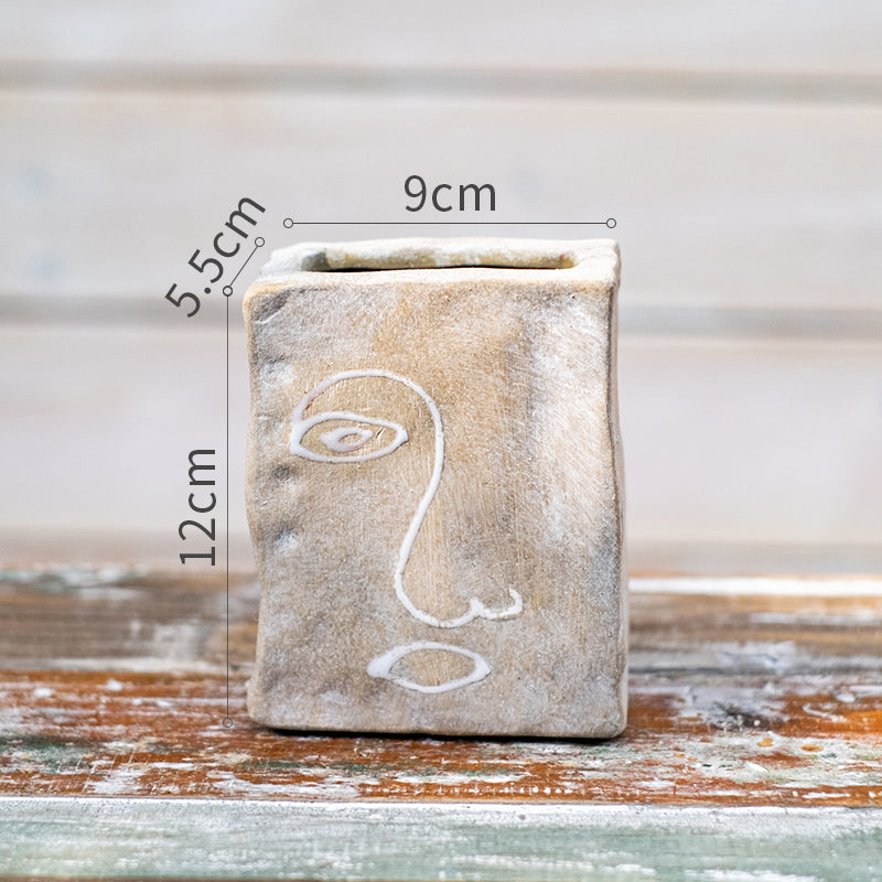 Retro Terracotta Portrait Vase