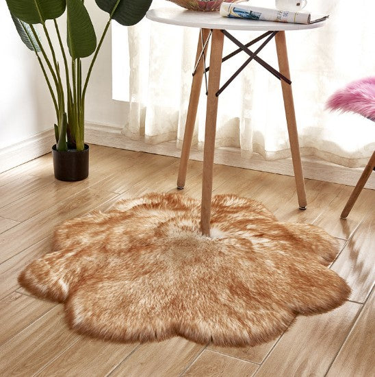 Floral Faux Sheepskin Rug