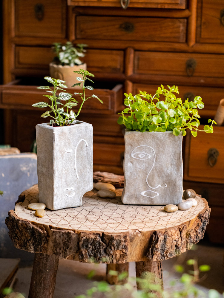 Retro Terracotta Portrait Vase