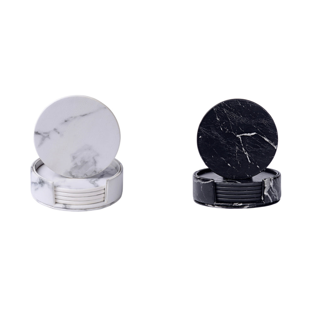 Marble Pattern Leather Coaster