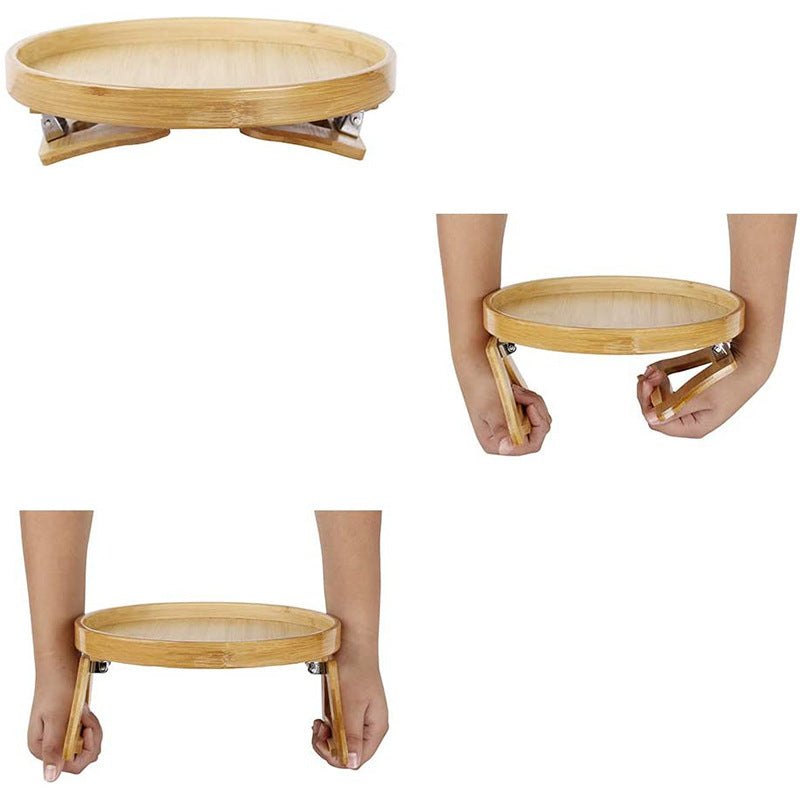 Round Foldable Bamboo Tray