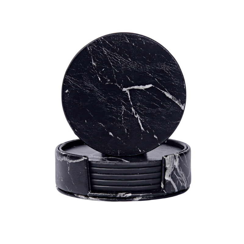 Marble Pattern Leather Coaster