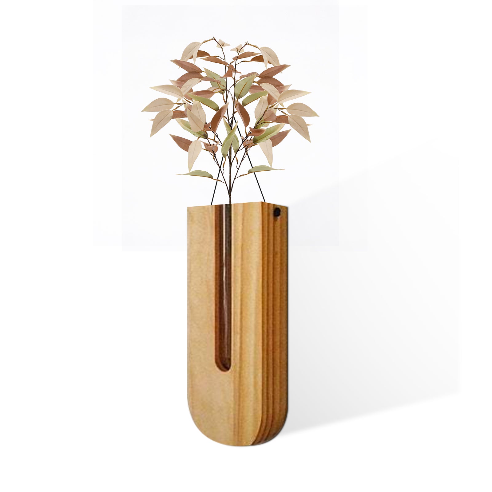 Wooden Wall Hanging Planter Vase