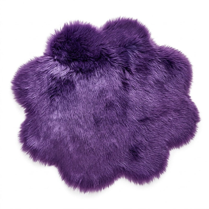 Floral Faux Sheepskin Rug